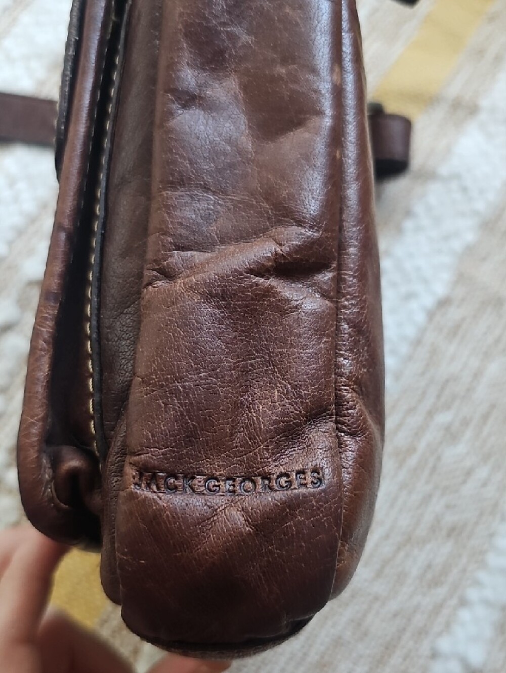 Handmade Voyager Slim Crossbody Bag - Brown - Picture 12 of 13